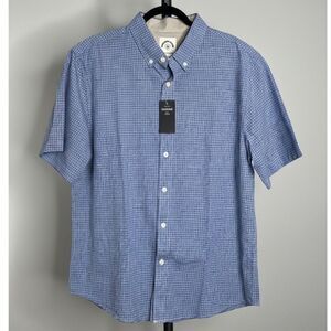 DUBINIK CUSTOMIZED VERSION SHORT SLEEVE CASUAL CLASSIC COTTON BUTTON DOWN LARGE